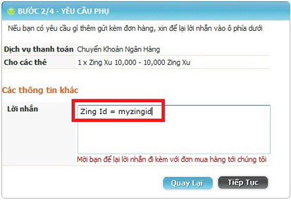 Huong dan mua zing xu buoc 2 Huong dan mua zing xu buoc 2